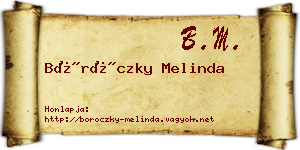 Böröczky Melinda névjegykártya