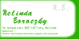 melinda boroczky business card