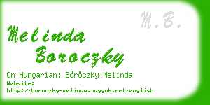 melinda boroczky business card